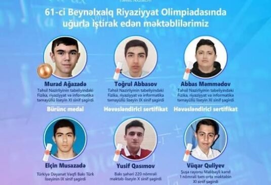 Azərbaycan məktəbliləri beynəlxalq olimpiadadan 3 medalla qayıdır